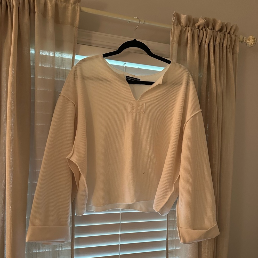 Urban outfitters ribbed long sleeve crop top